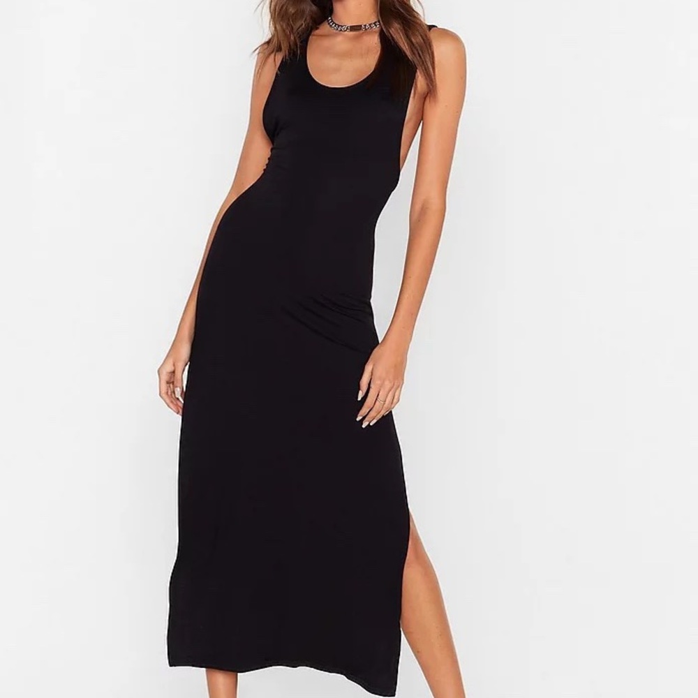 Slit Side Scoop Neck Midi Nasty Gal Dress